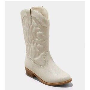 Cat & Jack Kids' Montana embroidered Western Boots Ivory